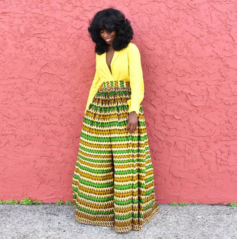 Kobiety nowy letni afrykański styl 3D cyfrowe drukowane wysokiej talii wypoczynek szerokie nogawki spodnie JQ-10027