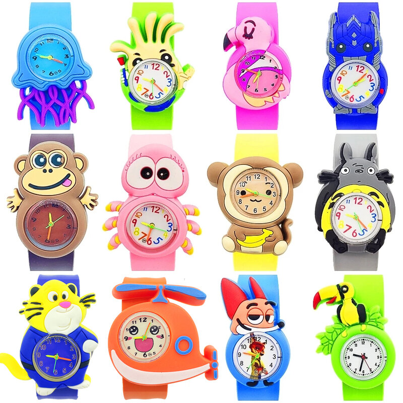 Relojes de dibujos animados para niños y niñas, cronógrafo con broche circular, regalo, venta al por mayor