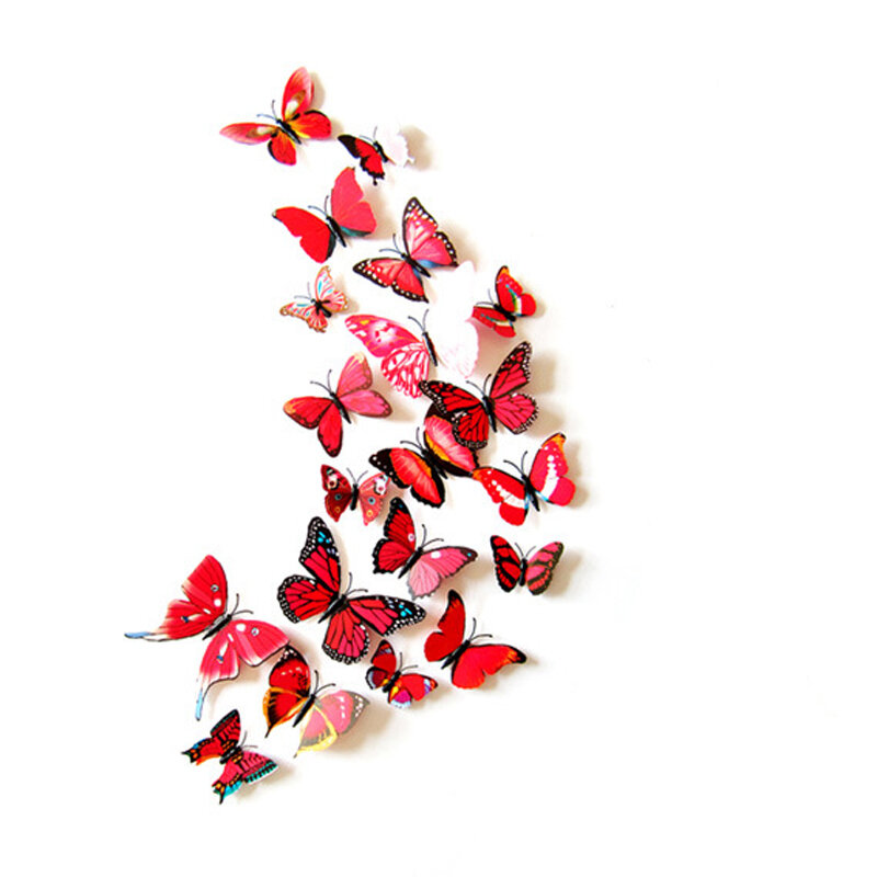 Dekorasi Pesta 3d Stiker Kupu-kupu Dekorasi Rumah Kulkas Stiker Kupu-kupu untuk Ruang Tamu