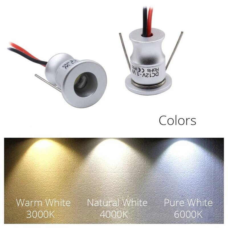 10Pcs กันน้ำ LED ขนาดเล็กไฟสปอร์ตไลท์1W12V Spotlight หลอดไฟ DIY ตู้เพดานซาวน่าไอน้ำสูงอุณหภูมิ90ทน