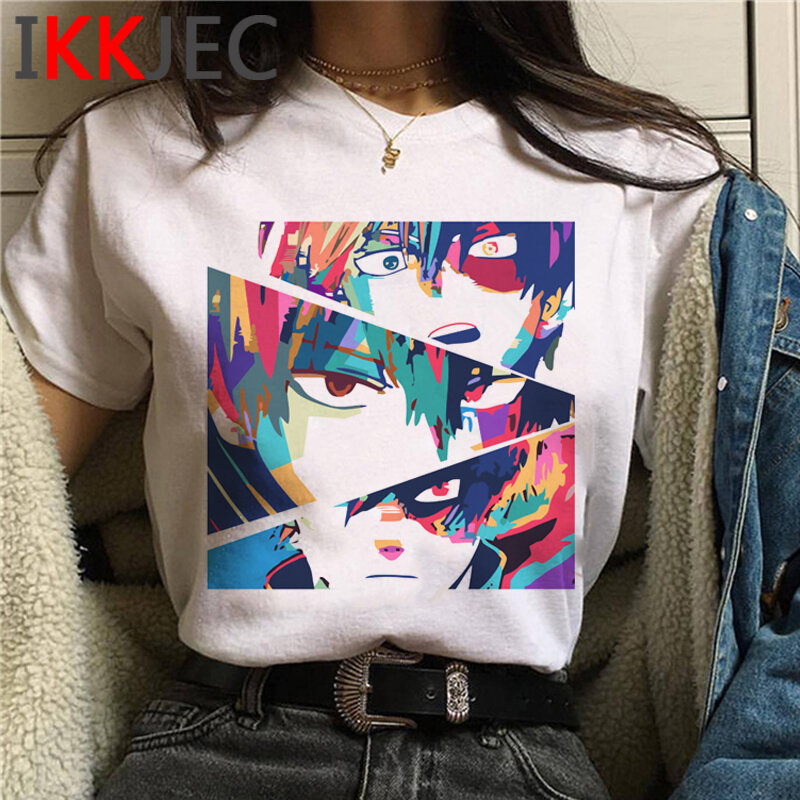 Camiseta do bakugou boku no hero academia, camiseta feminina vintage do grunge do estilo kawaii vintage
