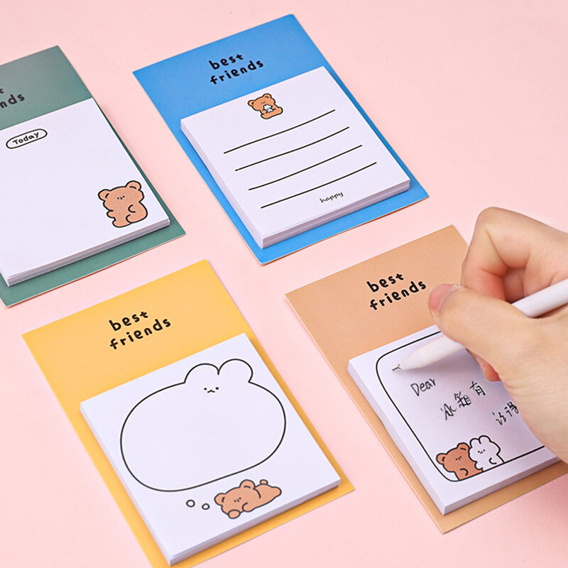 30 장 만화 곰 플래너 스티커 메모 귀엽다 문구 귀여운 메모 패드 메모장 사무실 메시지 학교 사무용품