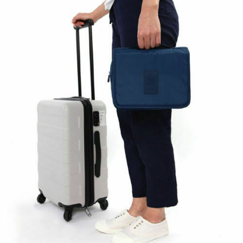 معلقة ماكياج حقيبة مستحضرات تجميل مجموعة كبيرة قابلة للطي المنظم للرجال والنساء حقيبة سفر غسل المنظم الحقيبة