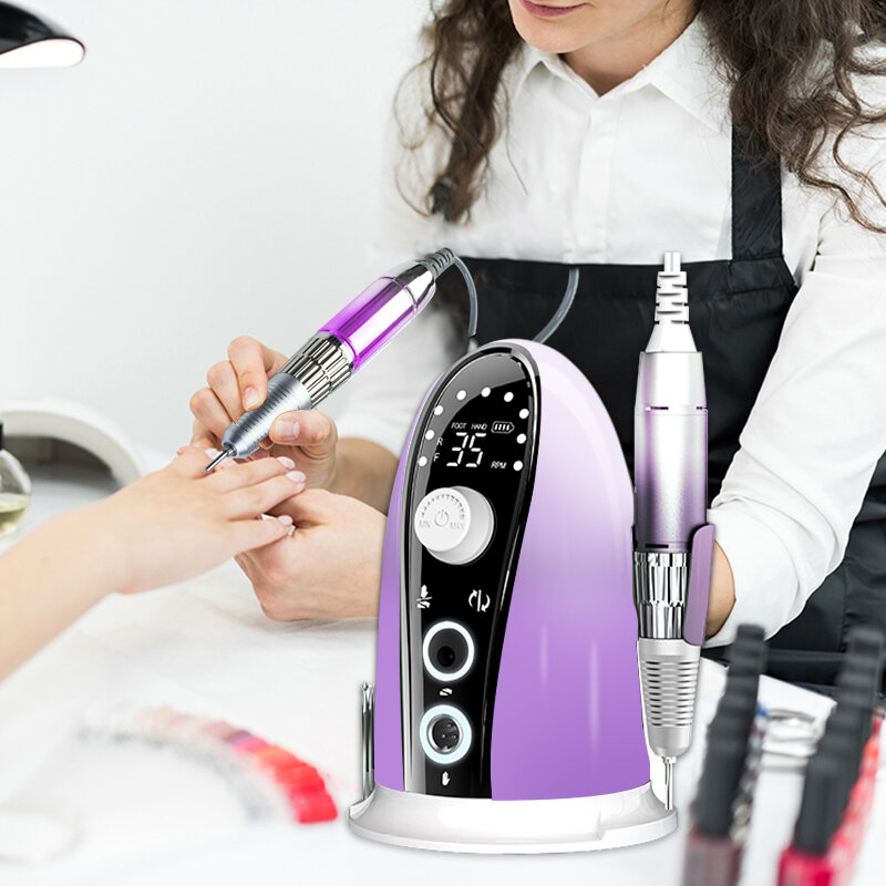 Nail Boor Manicure Machine 35000Rpm Hoge Snelheid Met Boren Set Mill Cutter Nail Pedicure File Salon Gebruik Nail art Apparatuur