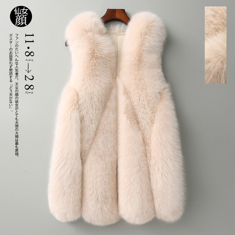 Chaleco de piel de zorro de imitación de alta calidad para mujer, chaleco de estilo coreano ajustado de longitud media, nuevo estilo para piel para oferta especial de otoño e invierno, 2020