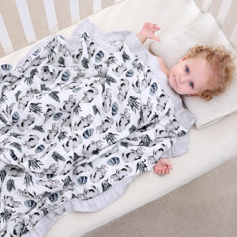 สี่ชั้น100% ไม้ไผ่ผ้าห่มสำหรับทารกแรกเกิด Swaddling Super Comfy ผ้าห่ม Swaddle Wrap ทารก Muslin