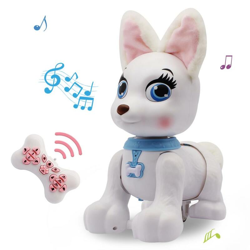 Brinquedo de controle remoto eletrônico para animais de estimação robô de controle remoto voz do cão brinquedo música música brinquedo de controle remoto das crianças brinquedo de controle remoto