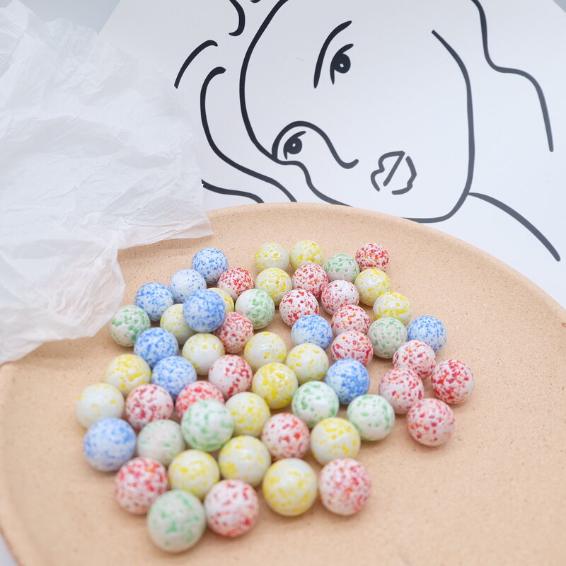 20 PCS of glass ball 16 mm cream console game pinball machine cattle small marbles pat toys parent-child machine beads