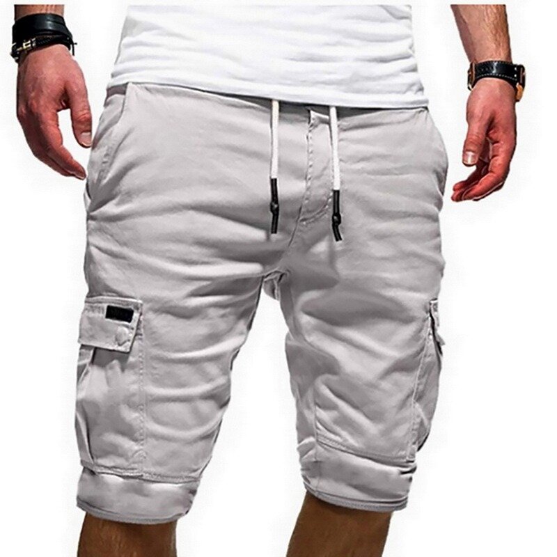 Calções masculinos shorts de carga verde verão bermudas masculino com aba bolsos jogger shorts casual trabalho do exército calças táticas 2021