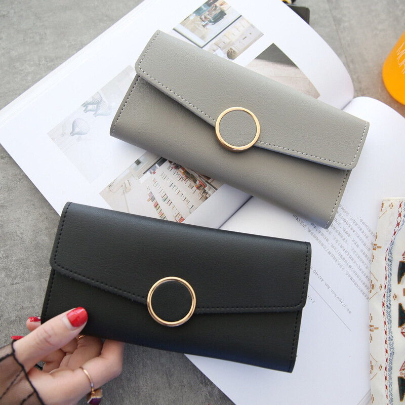 Kobiety długie portfele portfele luksusowe okrągłe portfele Shap dla pań dziewczyna pieniądze kieszeń posiadacz karty damskie portfele telefon Clutch Bag