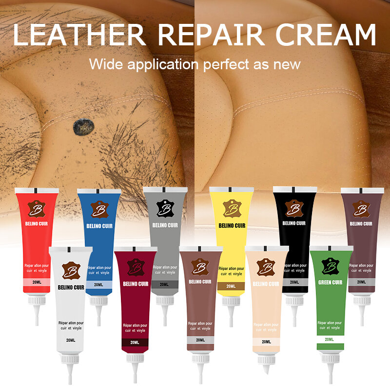Car Auto Leather Filler Repair Cream Repair Liquid for Car Seat Sofa Scratch Restoration Cracks Tool Cleaner 20g
