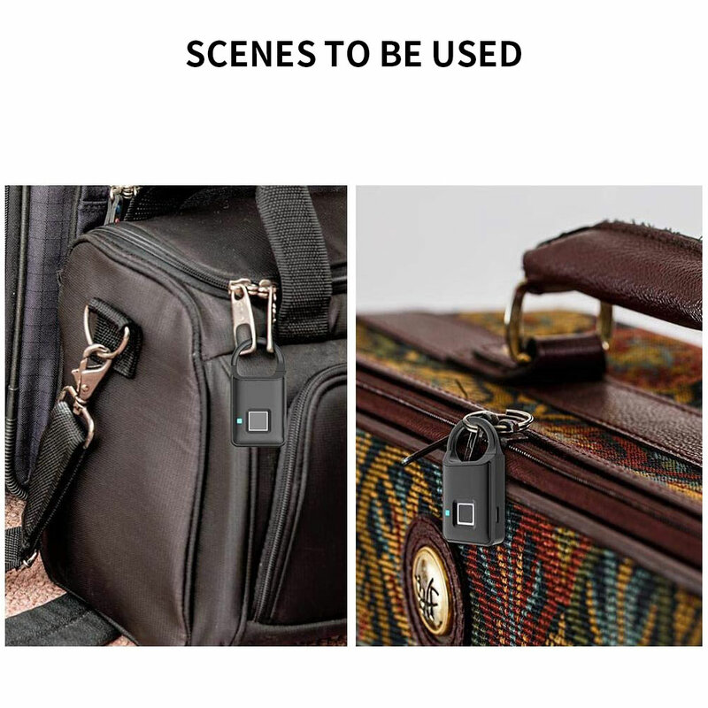 Hot P4 lucchetto per impronte digitali sicurezza Smart Lock Touch antifurto carica USB per zaino valigia borsa bagaglio lucchetto intelligente