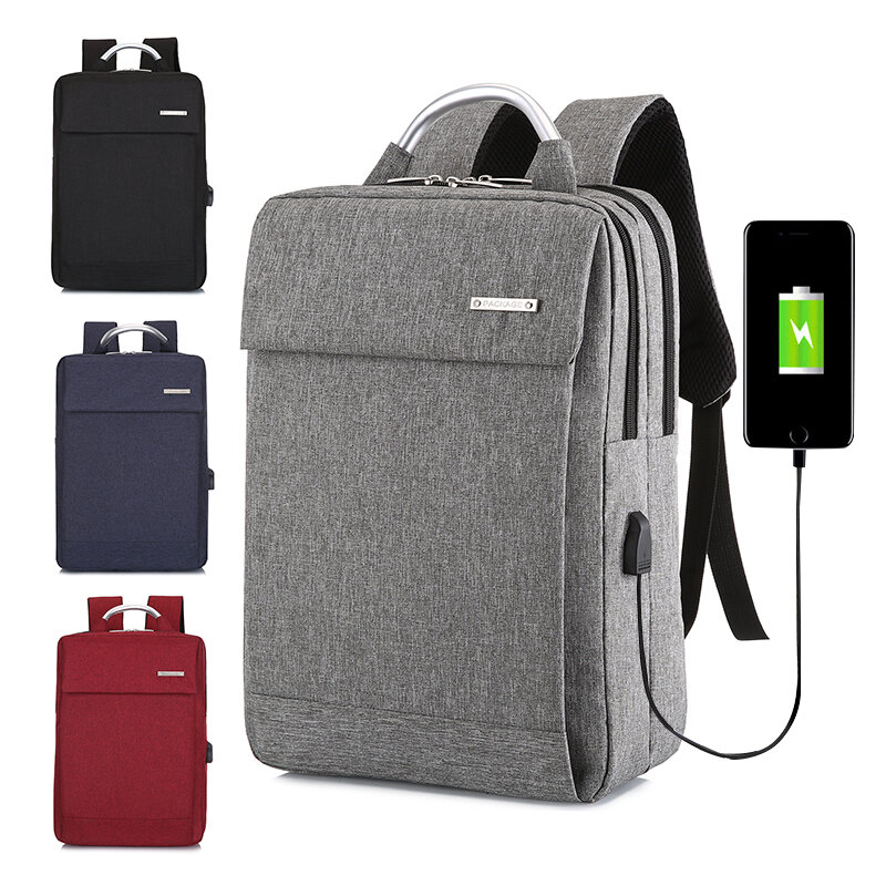 15.6 Cal duża pojemność męski plecak na Laptop z interfejsem USB plecak podróżny dla mężczyzn Unisex kolegium studentów torba