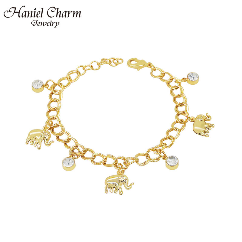 2021 Fashion Lucky Elephant Heart Charm bracciali e braccialetti braccialetti d'oro per donna bracciale con ciondolo a catena regalo per la festa di compleanno