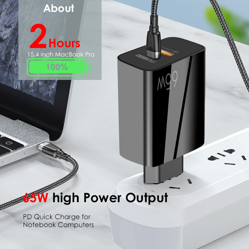 PD 65W USB Type C Charger Fast Phone Chargers with QC 3.0 Portable For iPhone 13 12 Pro Max Xiaomi Quick Charge USB-C Charger