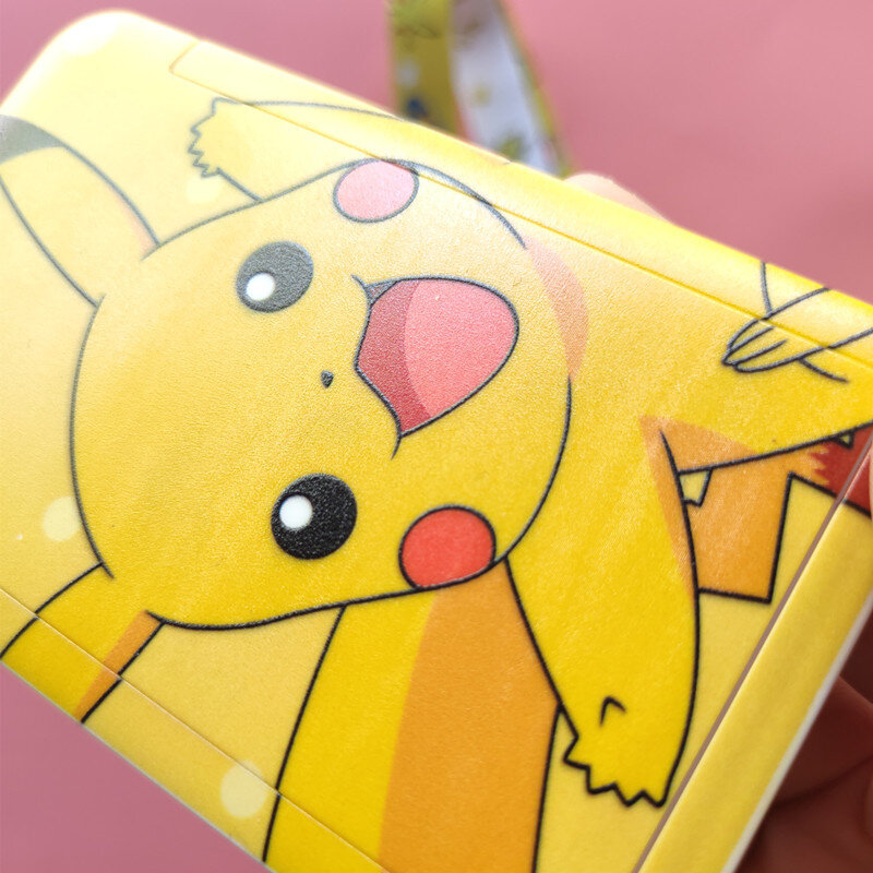 Pokemon Original Elves Pikachu cartoni animati appesi borsa da collo per bambini Campus Card Cover Pokemon Cartoon porta documenti in PVC con cordino