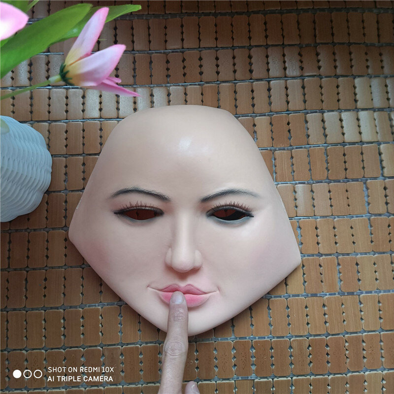 Mascarilla de látex para mujer, máscara de muñeca Sexy de piel realista, belleza facial, Cosplay transgénero, vestido de transexual para adultos