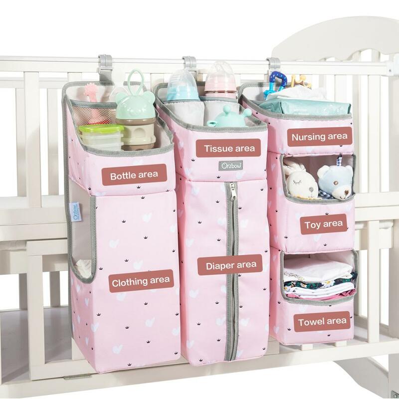 Orzbow Baby Bed Crib Organizer Hanging Bags For Newborn Baby Bedding Set organizer Diaper Storage Bag Kids bed linen