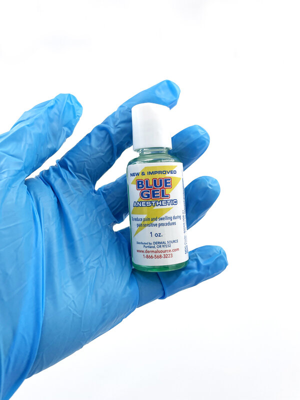 Perawatan Gel Biru Topikal Baru & Lebih Baik untuk Riasan Permanen dan Microblading 1OZ Botol