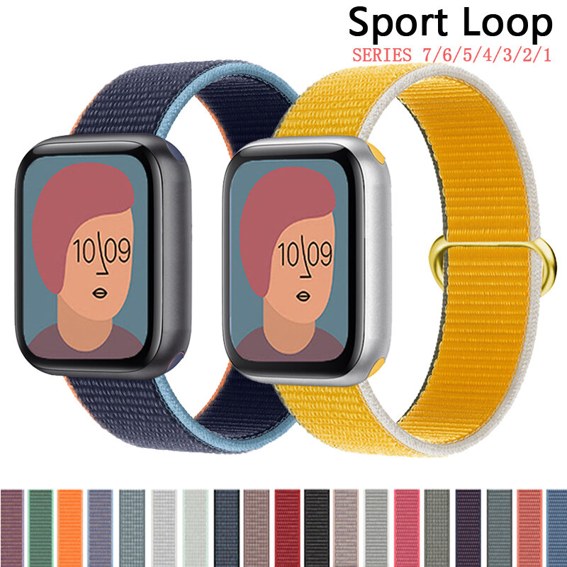 Nylon Schleife Strap für apple watch band 44mm 40mm 38mm 42mm iwatch armband armband Für apple watch 7 6 5 4 3 se band 41mm 45mm