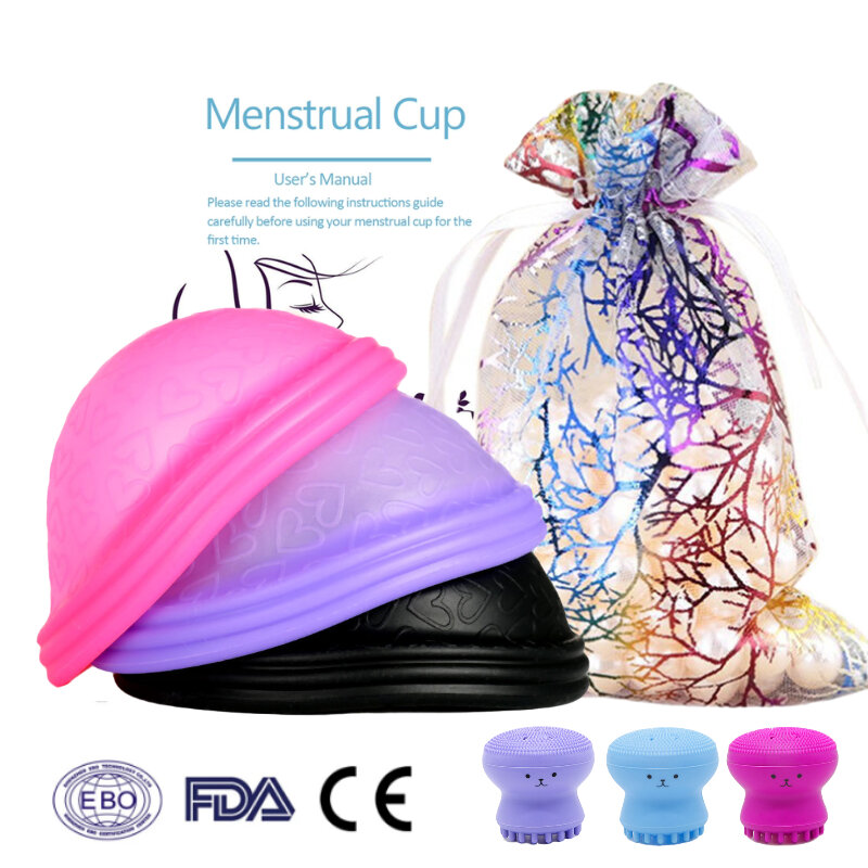 Reusable Disc Flat-fit Design Menstrual Cup With Extra-Thin Sterilizing Silicone Menstrual Disk Tampon/ Pad Alternative