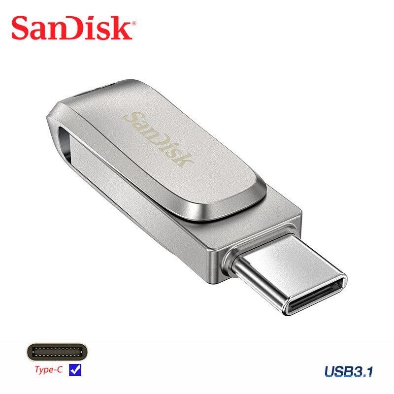 Sandisk-pendrive tipo c, usb 3.1, ddc4, 256gb, 64gb, 128gb, 32gb, ultra dual, para celular android