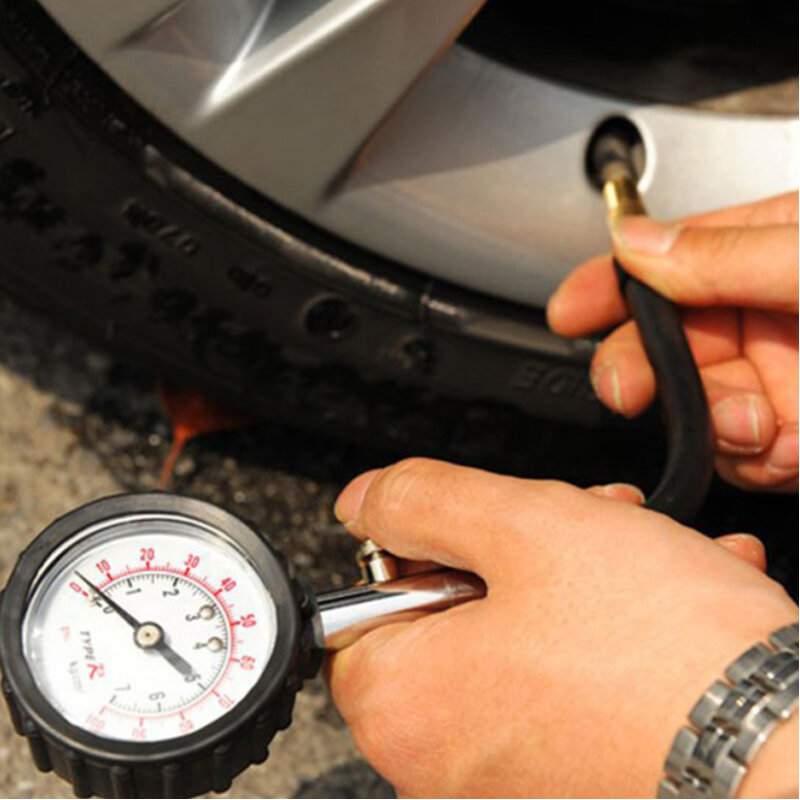 أنبوب طويل قياس ضغط الإطارات متر 0-100Psi عالية الدقة الإطارات اختبار الضغط الجوي لسيارة دراجة نارية العالمي
