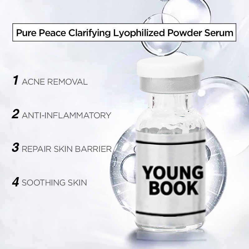 Young book polvere liofilizzata Set per la cura della pelle riparazione per la rimozione dell'acne anti-infiammatorio lenitivo pura pace siero chiarificante cura della pelle