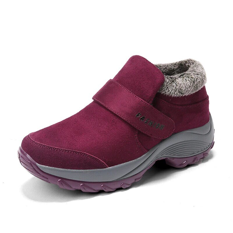 รองเท้าวิ่งฤดูหนาวใหม่รองเท้าผู้หญิงกีฬารองเท้ากลางแจ้งสั้น Plush Warm Snow รองเท้าบูทยี่ห้อ Light ...