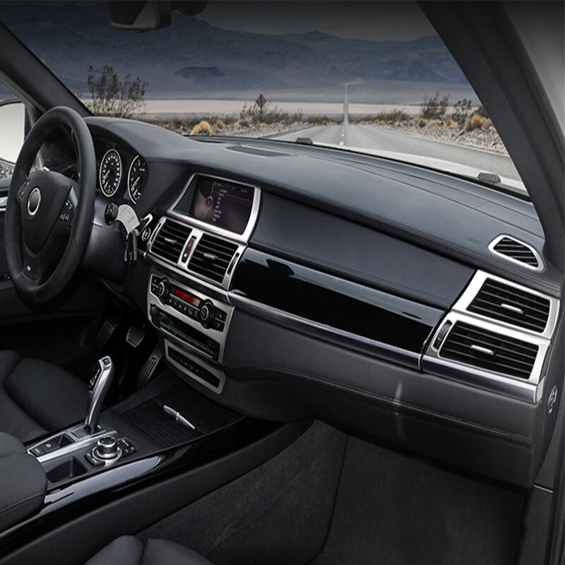 اكسسوارات لسيارات BMW X5 X6 E70 E71 2008-2013 سيارة الداخلية نقل السرعة تكييف الهواء CD باب دخول بلوح صلب غطاء مسند الذراع تقليم ملصقات السيارات