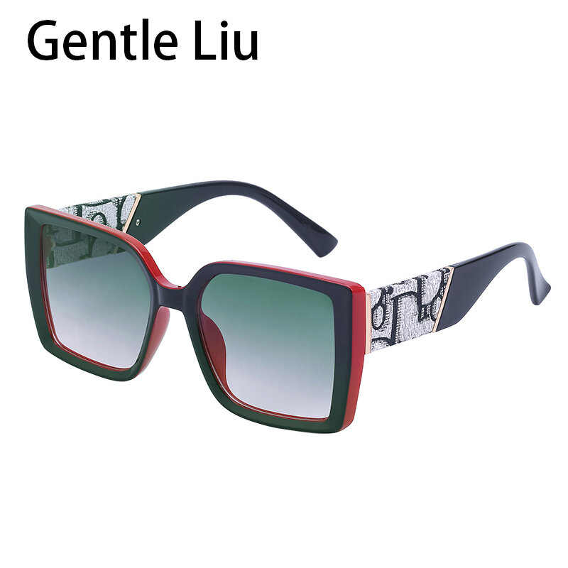 Mode Übergroßen Quadratischen Sonnenbrille Frauen Vintage Luxus Marke Designer Sonnenbrille Für Männer Verdickt Rahmen Brillen UV400