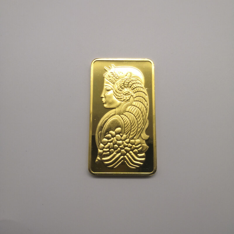 スイスゴールドバー記念コイン1オンス特殊な形のゴールドコインコレクション女神コインスクエアゴールドメッキナゲット