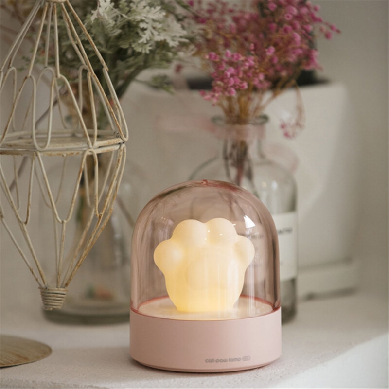 Cartoon Cat Claw Atmosphere Light LED Table Lamp USB Charging Night Light With Music Box For kids Room Decoration Christmas Gift