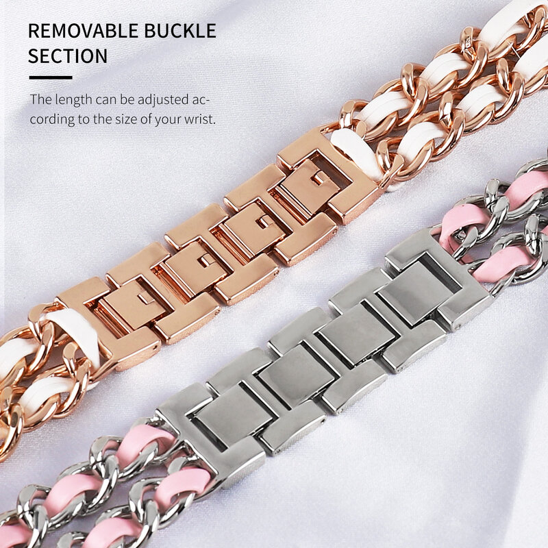 Aço inoxidável pulseira de couro + caso diamante para apple assistir série 6 se 40mm 44mm pulseira na faixa iwatch 432 38mm 42mm