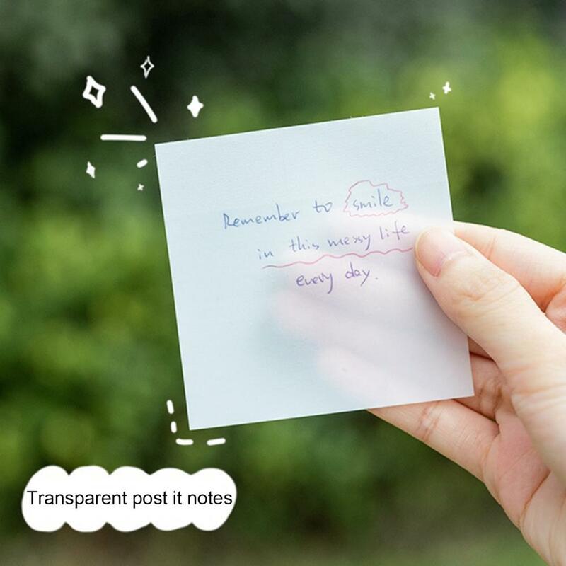 Transparent 100 Sheets Useful Warm Tips Memo Pad Scentless Notes Paper Clear   for Classroom