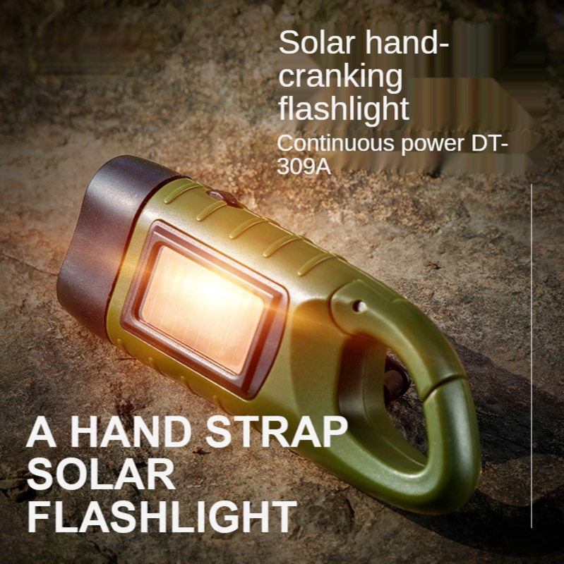 À la main en plein air puissance génération lampe de poche led forte lumière solaire de mode DE CHARGEMENT USB
