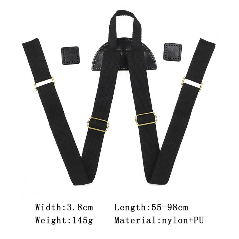 Adjustable Backpack Strap Shoulder Belts Black Durable Canvas Replacement Shoulder Strap Rucksack School Book Bag Accessories