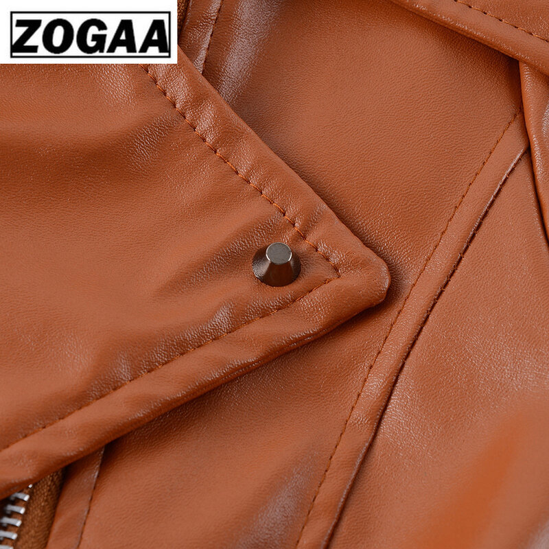 ZOGAA-Chaqueta de piel sintética para mujer, cazadora gótica de color negro para motocicleta, con cremallera, de manga larga, de piel sintética, 2020