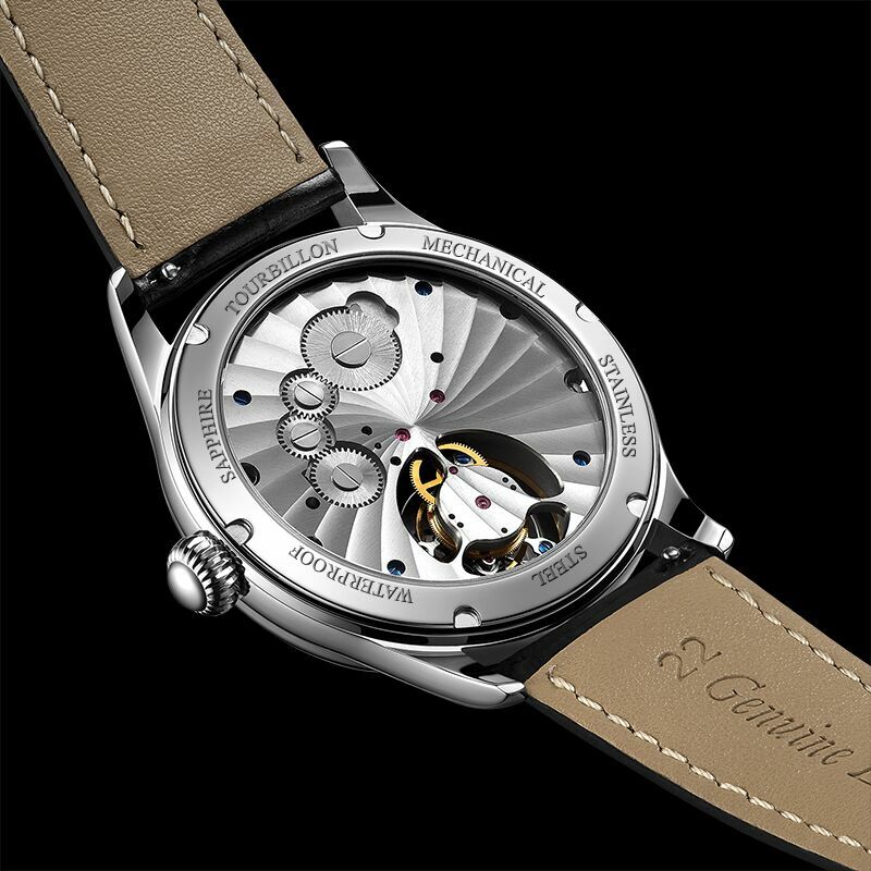 Aesop Tourbillon часы для мужчин Роскошные сапфировые водонепроницаемые часы 7025 Синий Камень Звездное небо циферблат кожаный браслет из нержавеющ...