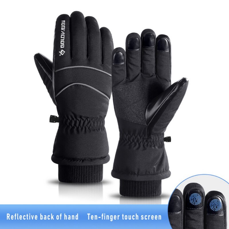 Зимние перчатки унисекс, для сенсорных экранов, Осенние Зимние теплые перчатки, велосипедные походные спортивные Нескользящие перчатки с з...