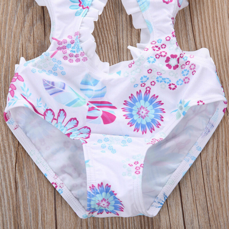 Maluch dzieci dziewczyna Floral Tankini dwuczęściowe stroje kąpielowe kostium kąpielowy strój kąpielowy letnia stroje kąpielowe 1-6Yrs