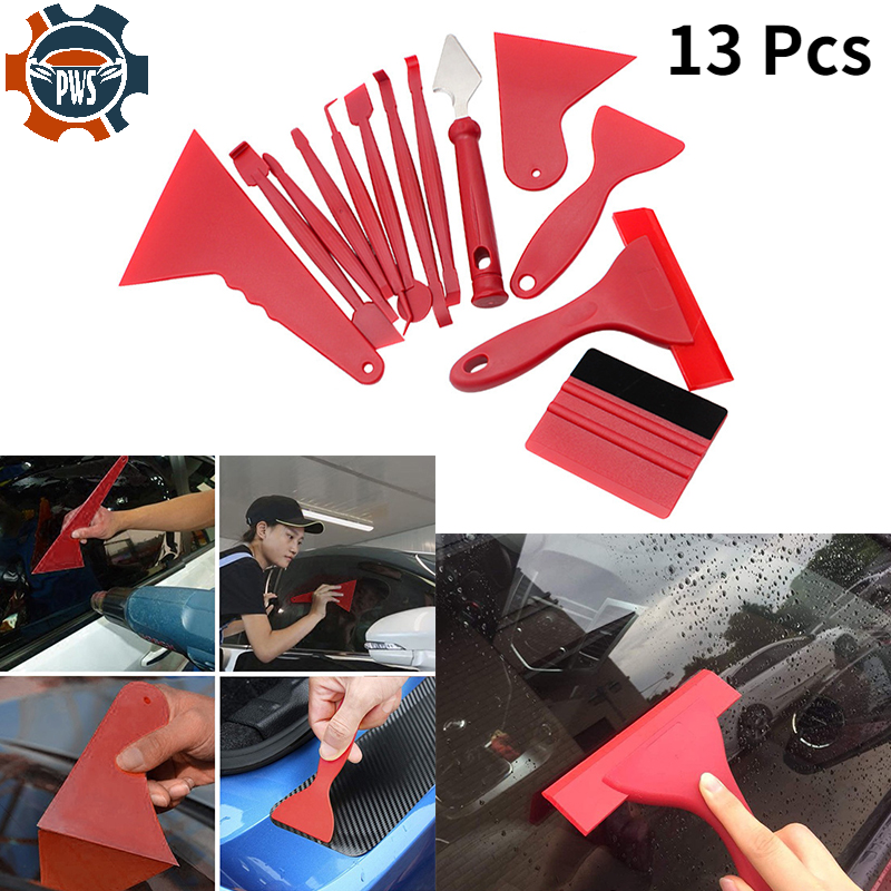 13Pcs Auto Vinyl Wrap Window Tint Film Gereedschap Kit Zuigmond Intrekbare Mes En Vinyl Cutter Hoek Zuigmond Tool