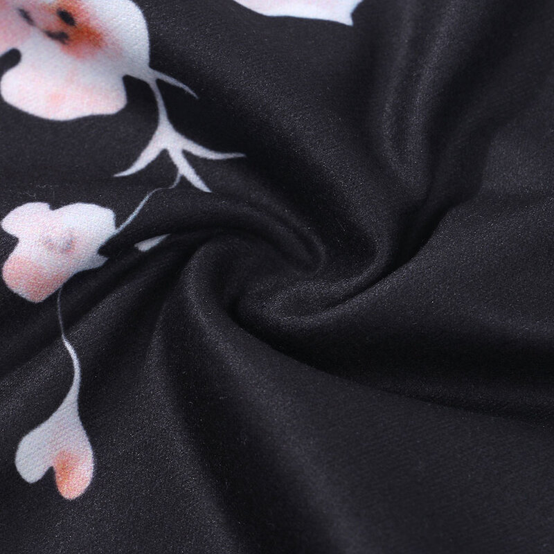 女性ルースパンツラウンジズボン花柄カジュアルストレッチウエスト巾着ハイウエスト長ズボンホームパジャマパンツ