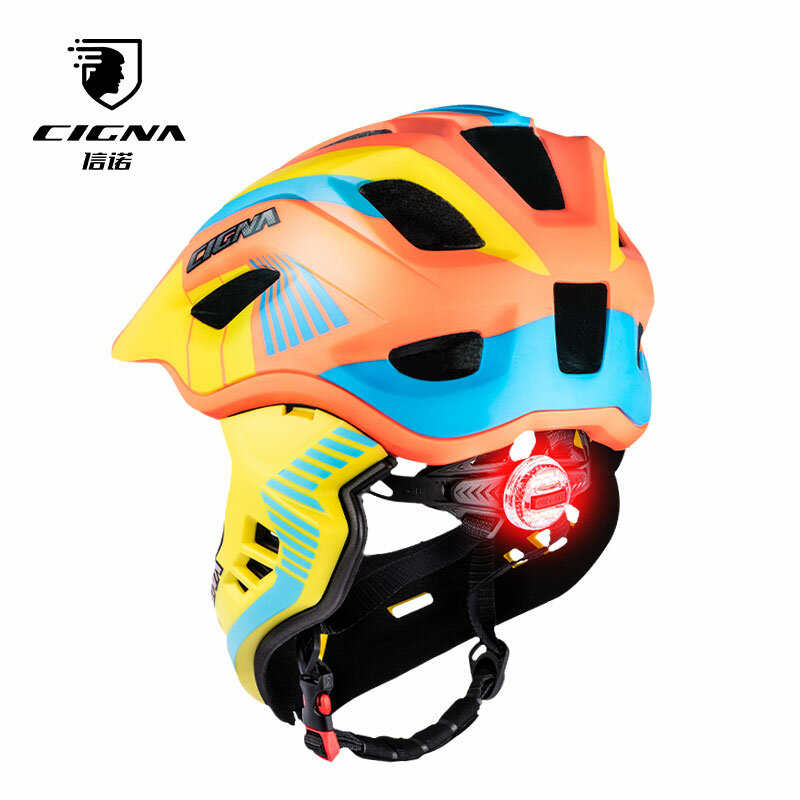 CIGNA Motorrad 2In1 Volle Gesicht kinder Sport Fahrrad Helm Mit Schwanz Licht Vollständig Abnehmbare MTB Downhill casco bicicleta