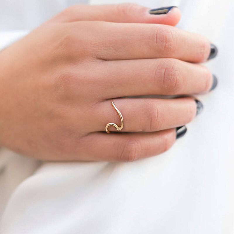 Реальные 100% 925 пробы Серебряное кольцо из циркона для Для женщин в Корейском стиле INS минималистский нерегулярные с волнистым узором ювелир...