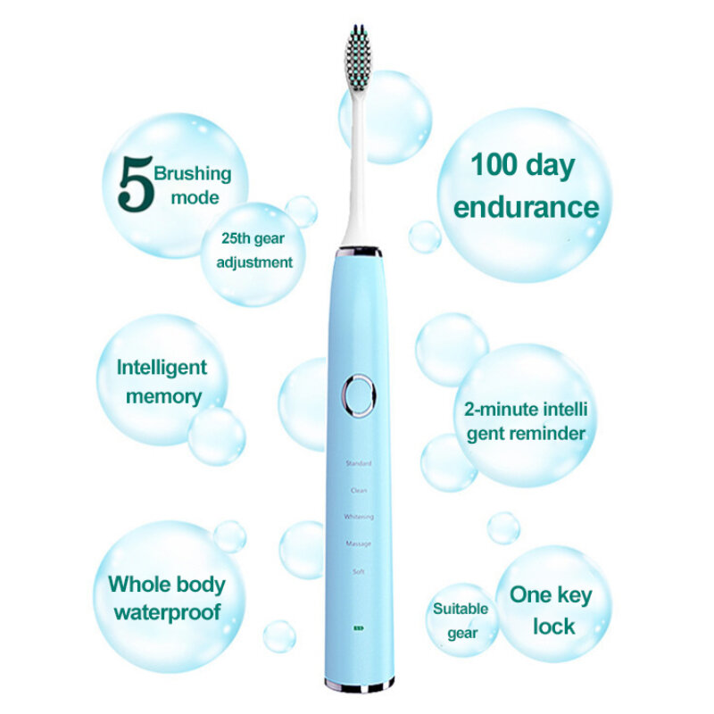 Brosse à dents électrique Ultra sonique intelligente magnétique pour enfants, brosse à dents électrique Rechargeable Ipx8 étanche
