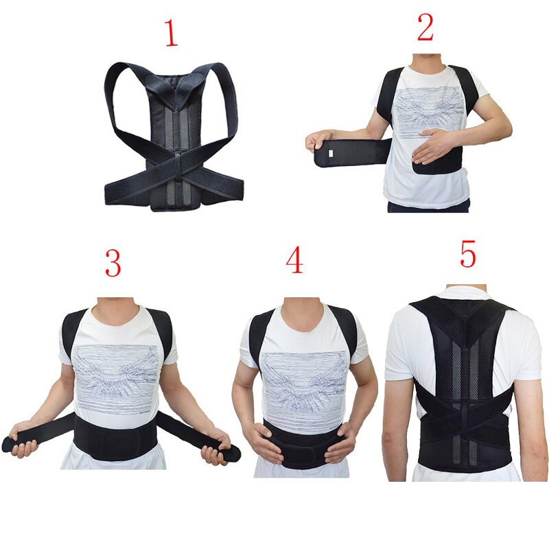 Corrector de postura ajustável para trás suporte de ombro para trás cinta postura correção de coluna postura corrector postural fixer fita