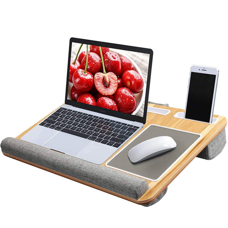 Bàn Laptop Di Động Đứng Với Miếng Lót Chuột Cổ Tay Dành Cho Notebook MacBook Dưới 17 Inch Với Máy Tính Bảng Bút Điện Thoại Nhà ngủ Trưa Gối