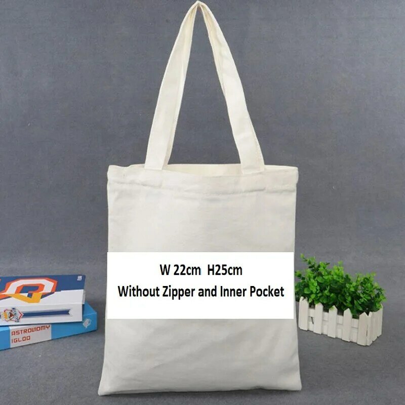Blank Shopping Bag Large Folding Tote Unisex Blank DIY Original Design Eco Foldable Cotton Bags Canvas Women's Handbag