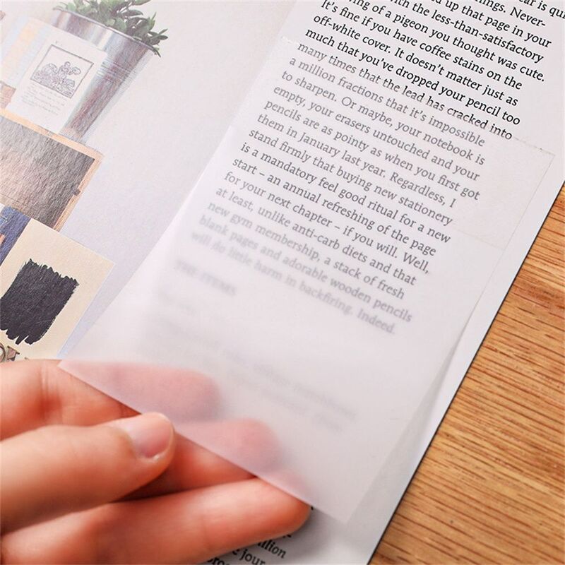 50枚のファッション透明なペットメモ帳付箋プランナーステッカーメモ帳2022学用品カワイイステーショナリー